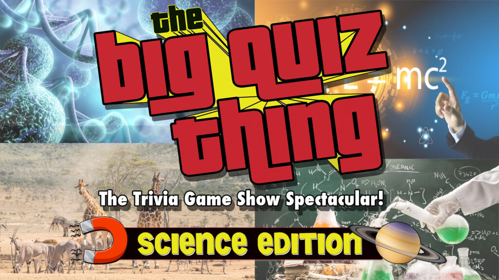 Big Quiz thing brand logo science edition